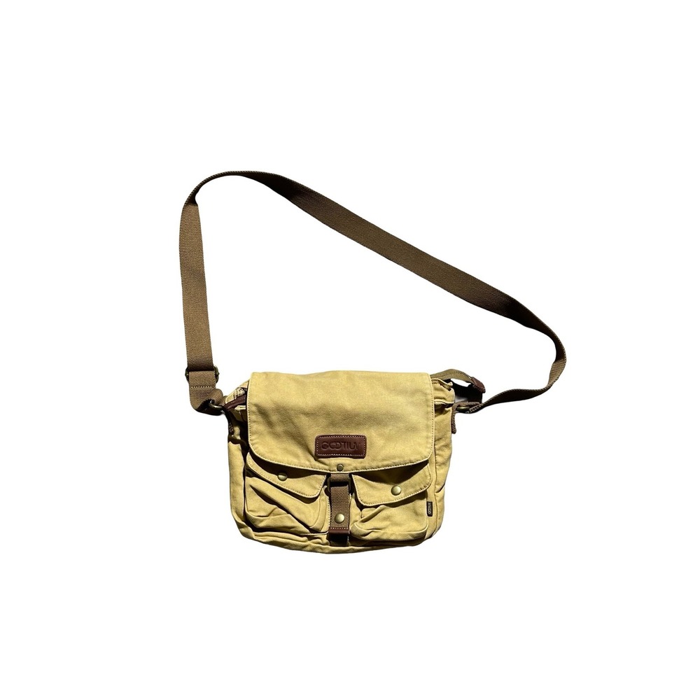 Gootium Canvas Messenger Bag Khaki Crossbody Military Utility Shoulder Travel